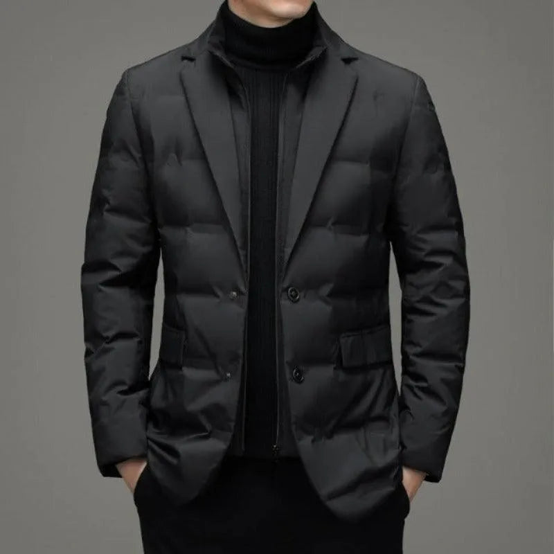 Brisa Aura Chaqueta Acolchada Tipo Blazer para Hombre – Diseño Moderno, Negro