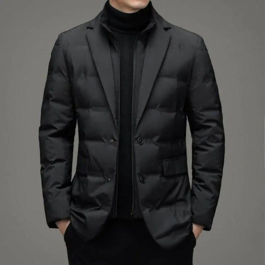 Brisa Aura Chaqueta Acolchada Tipo Blazer para Hombre – Diseño Moderno, Negro